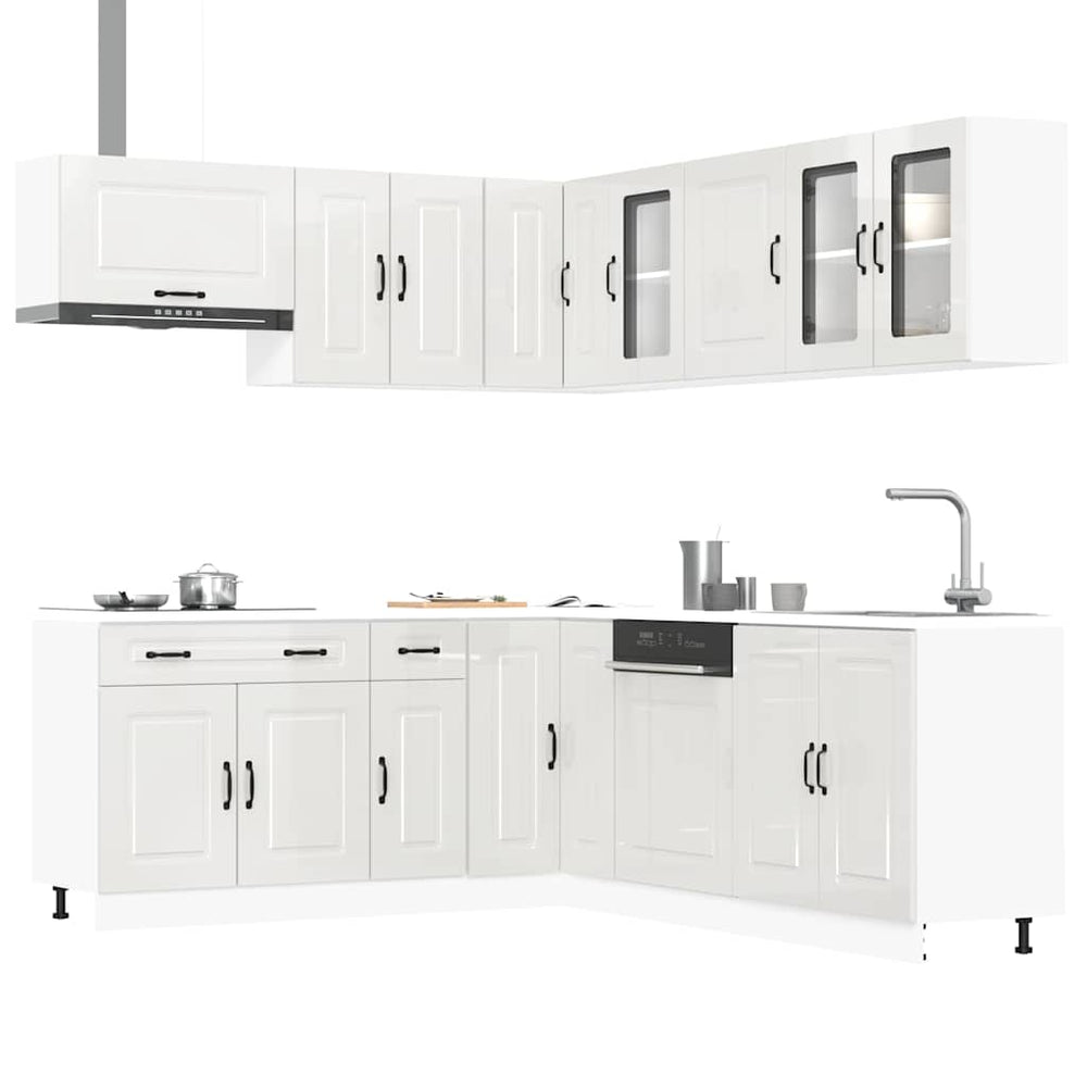Virtuvinių spintelių komplektas, 11 dalių, Kalmar, balta