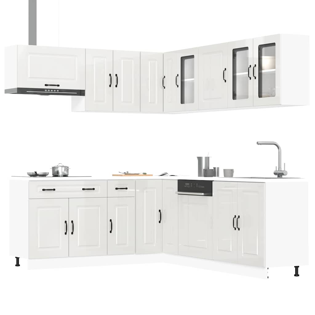 Virtuvinių spintelių komplektas, 11 dalių, Kalmar, balta