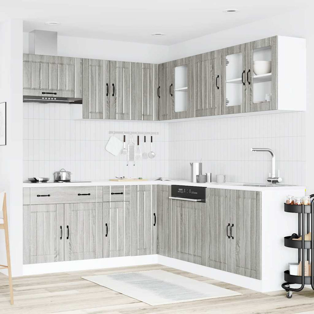 Virtuvinių spintelių komplektas, 11 dalių, Lucca, pilka