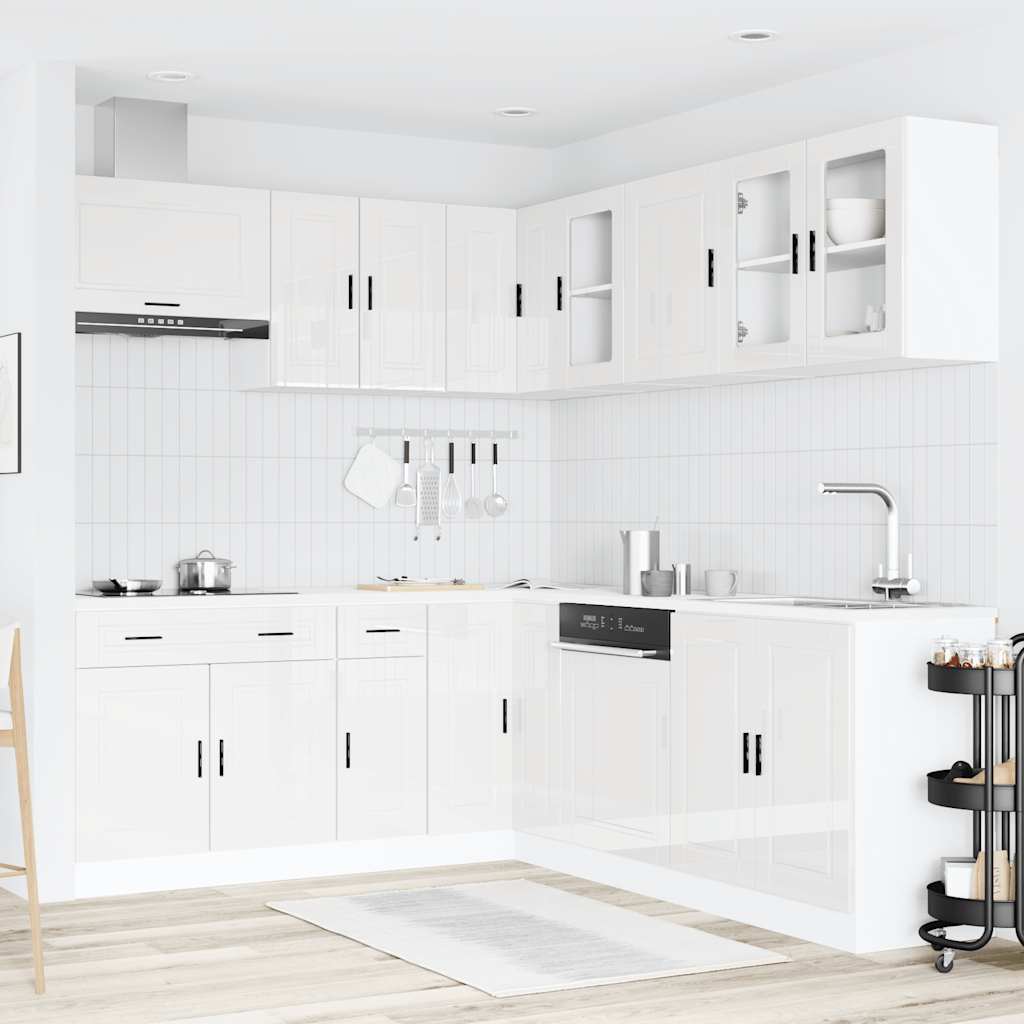 Virtuvinių spintelių komplektas, 11 dalių, Porto, balta