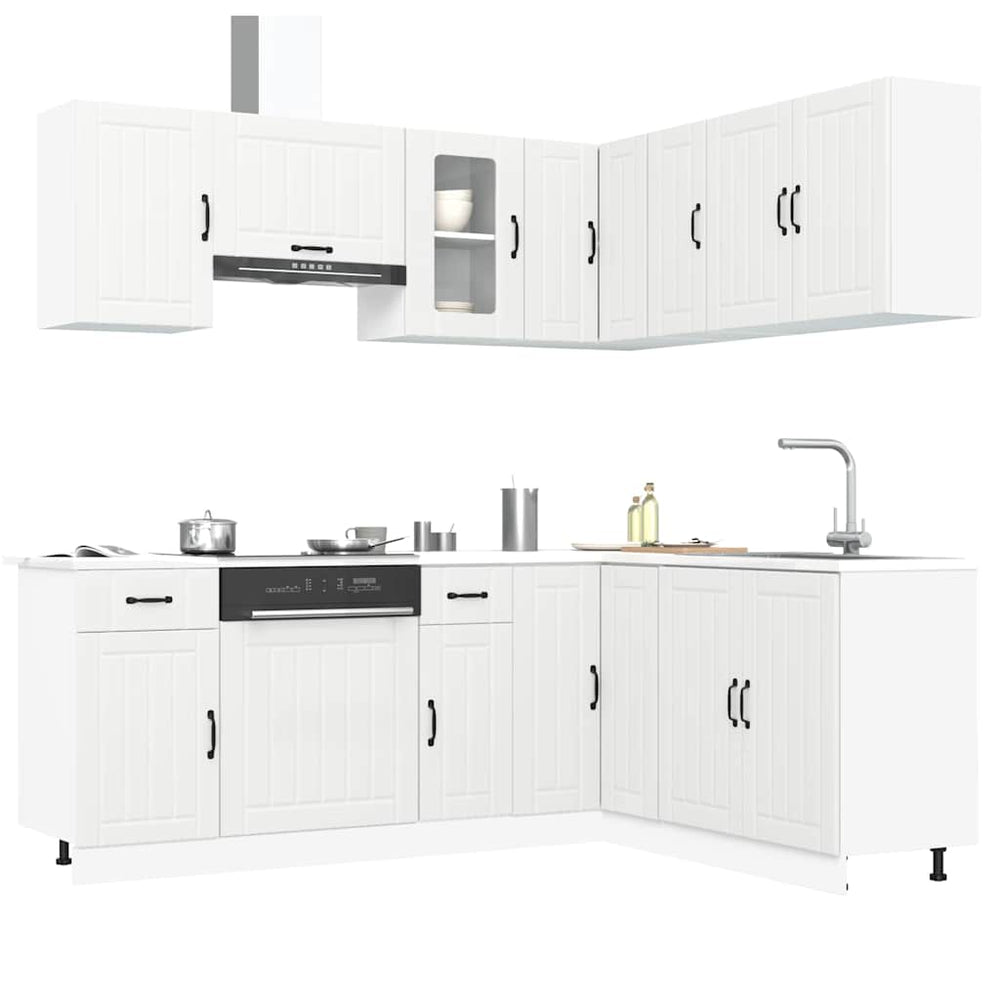 Virtuvinių spintelių komplektas, 11 dalių, Kalmar, balta