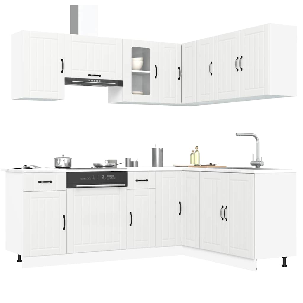 Virtuvinių spintelių komplektas, 11 dalių, Kalmar, balta