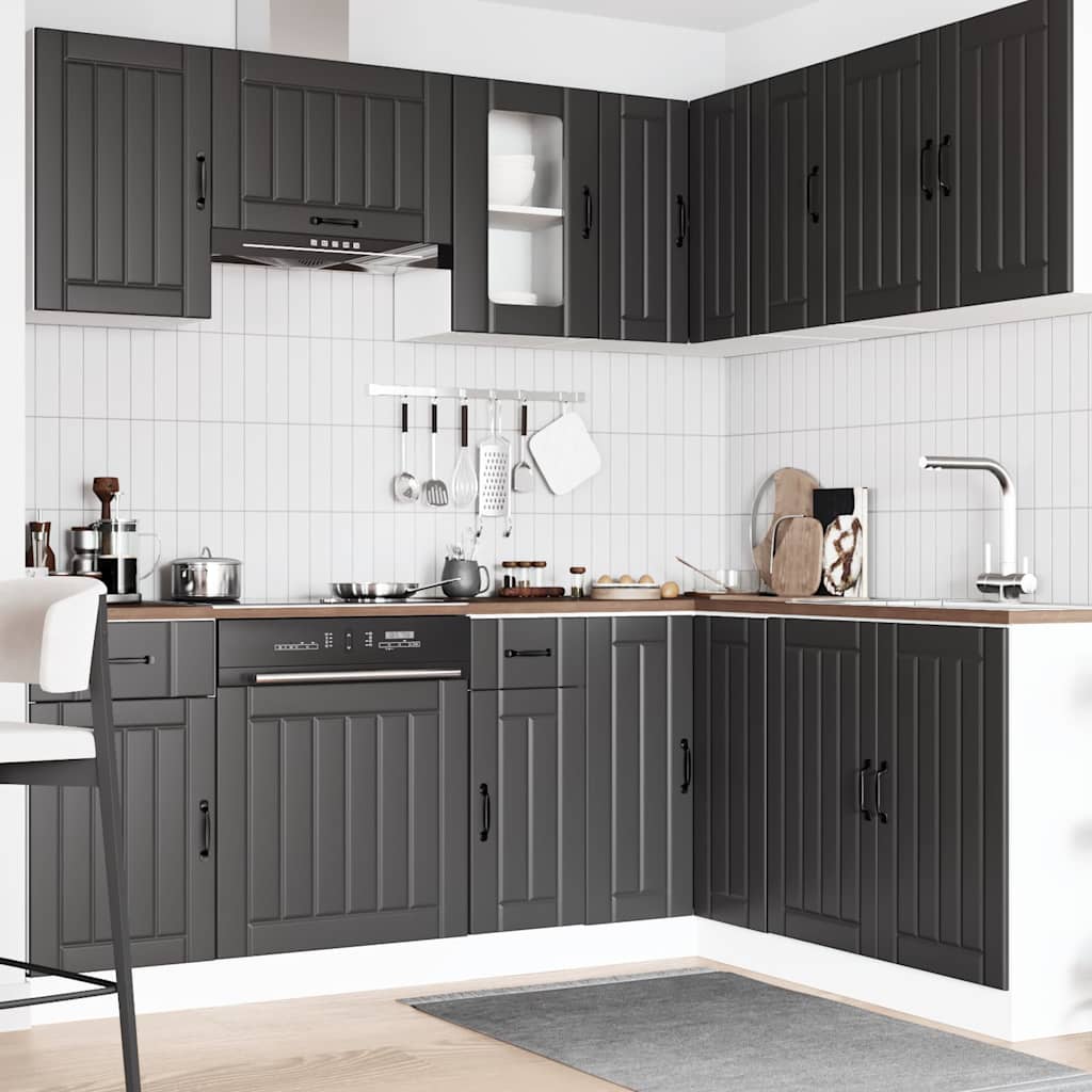 Kitchen cabinet set, 11 pieces, Kalmar, black