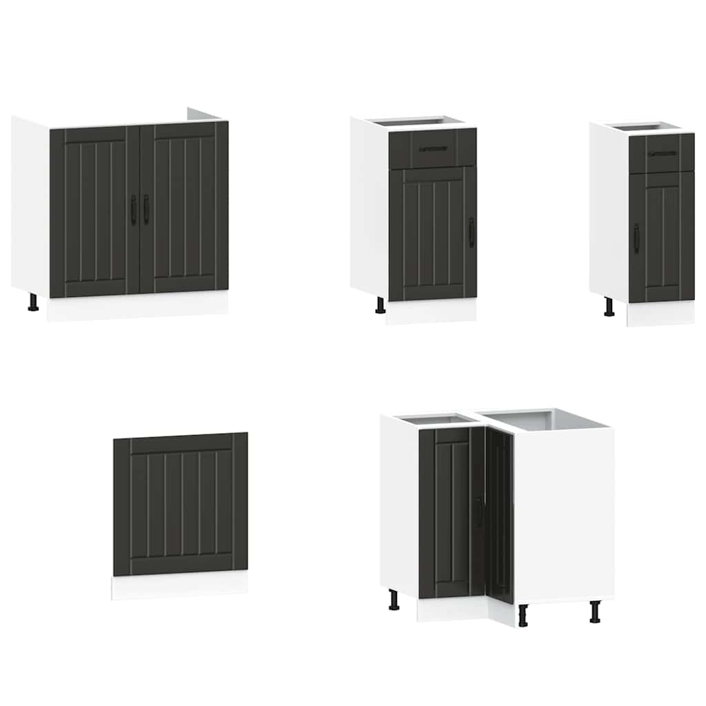 Kitchen cabinet set, 11 pieces, Kalmar, black