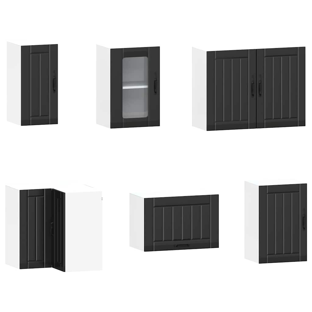 Kitchen cabinet set, 11 pieces, Kalmar, black