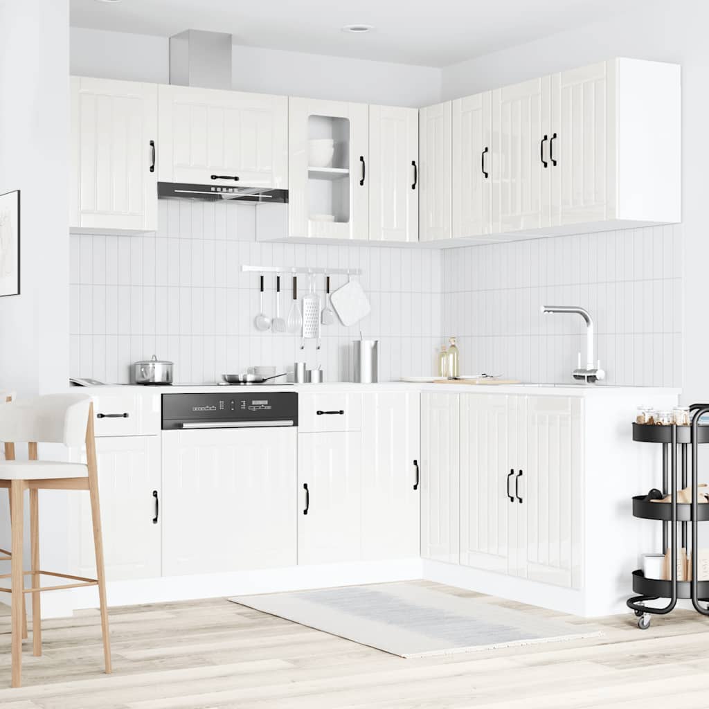 Virtuves skapīšu komplekts, 11 daļas, Kalmar, balts