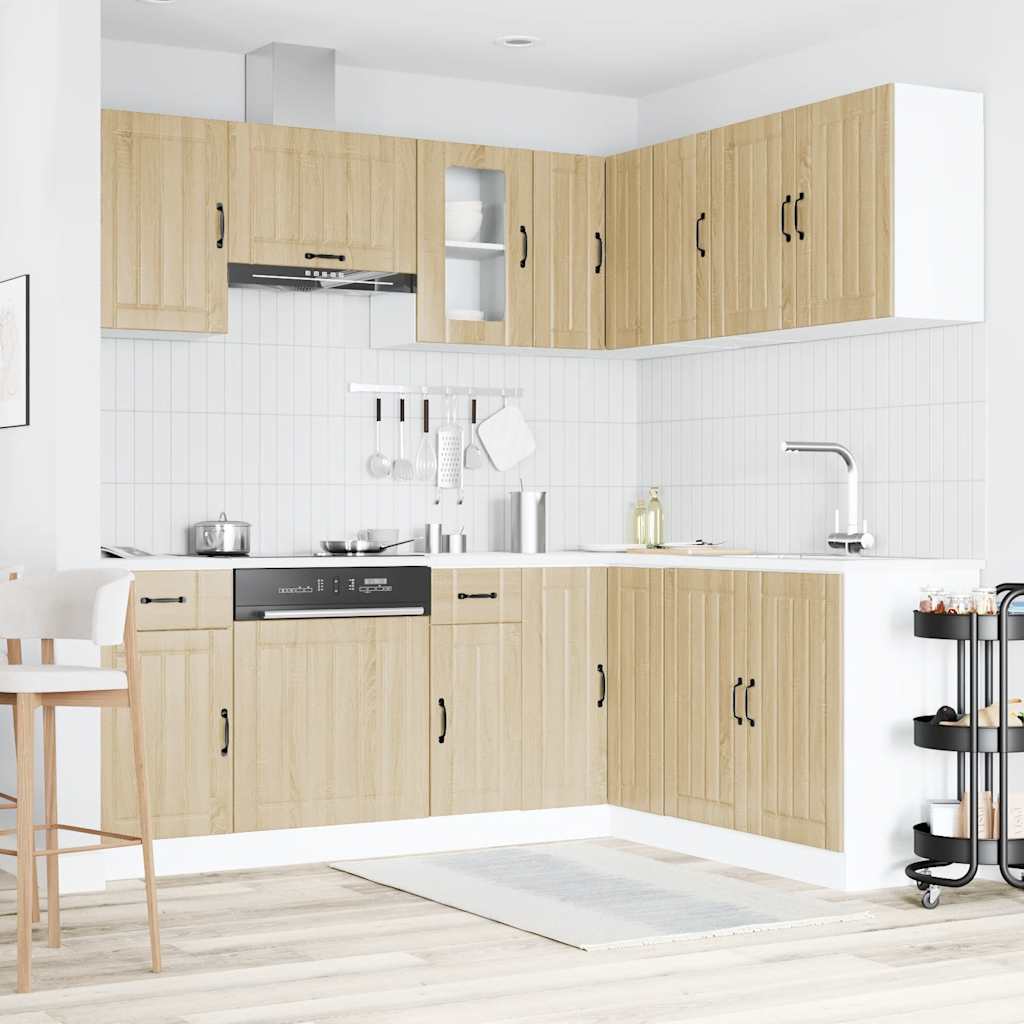 Virtuvinių spintelių komplektas, 11 dalių, Kalmar, ąžuolo