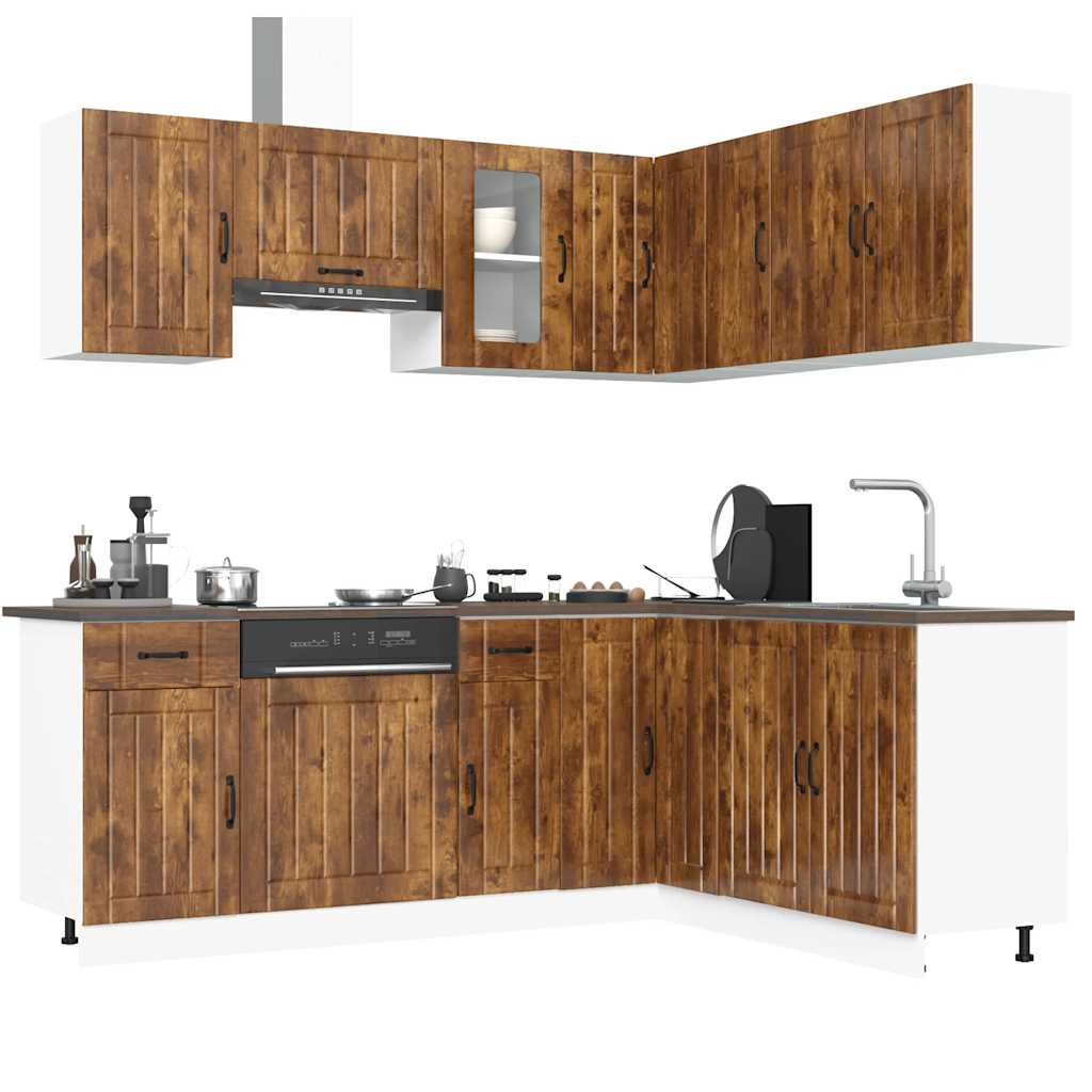Kitchen cabinet set, 11 pieces, Kalmar, smoky