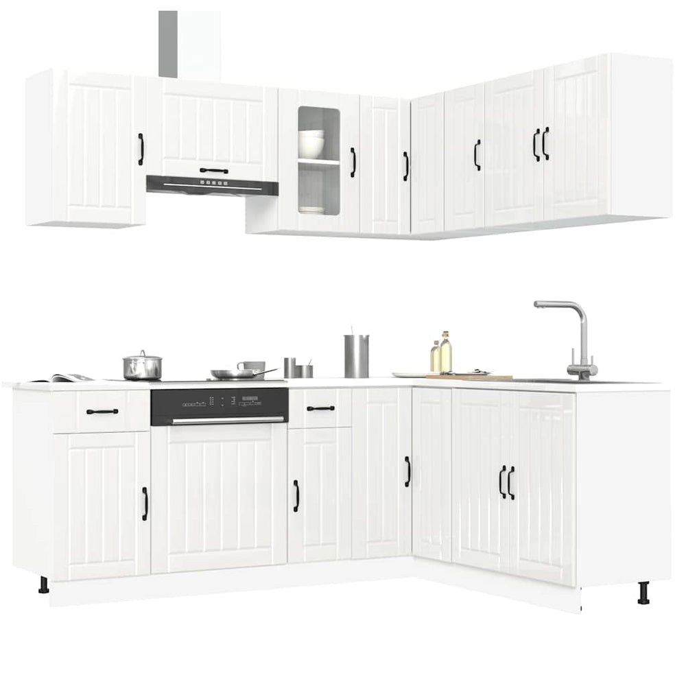 Virtuvinių spintelių komplektas, 11 dalių, Lucca, balta