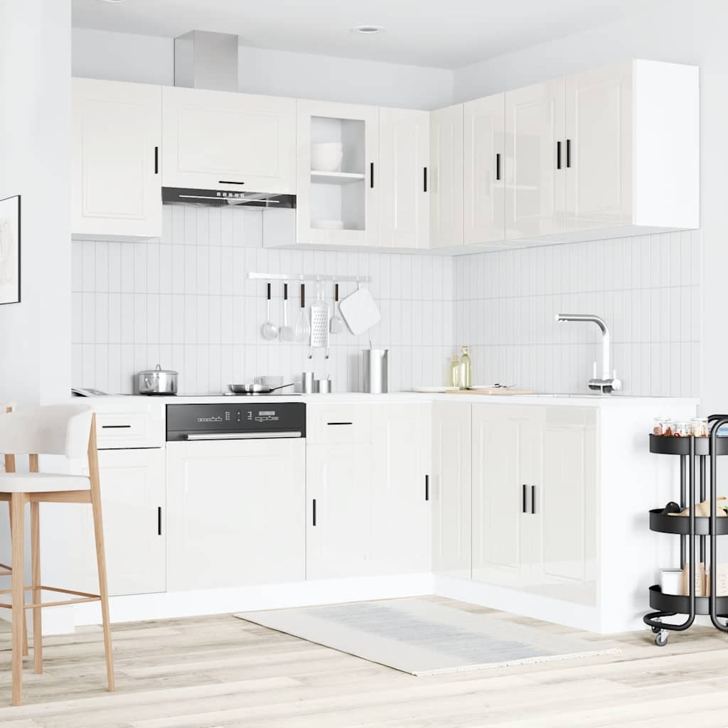 Virtuvinių spintelių komplektas, 11 dalių, Porto, balta