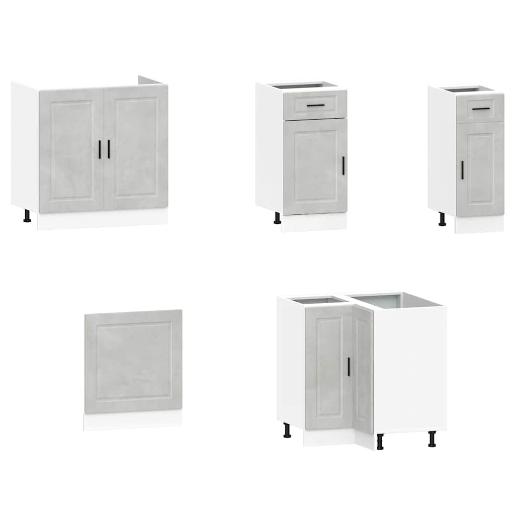 Kitchen cabinet set, 11 pieces, Porto, concrete grey