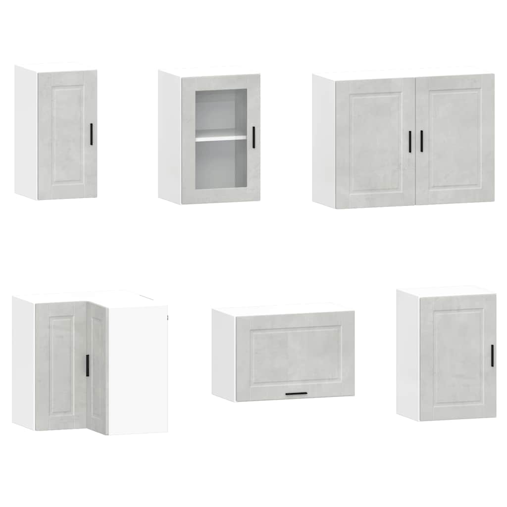 Kitchen cabinet set, 11 pieces, Porto, concrete grey