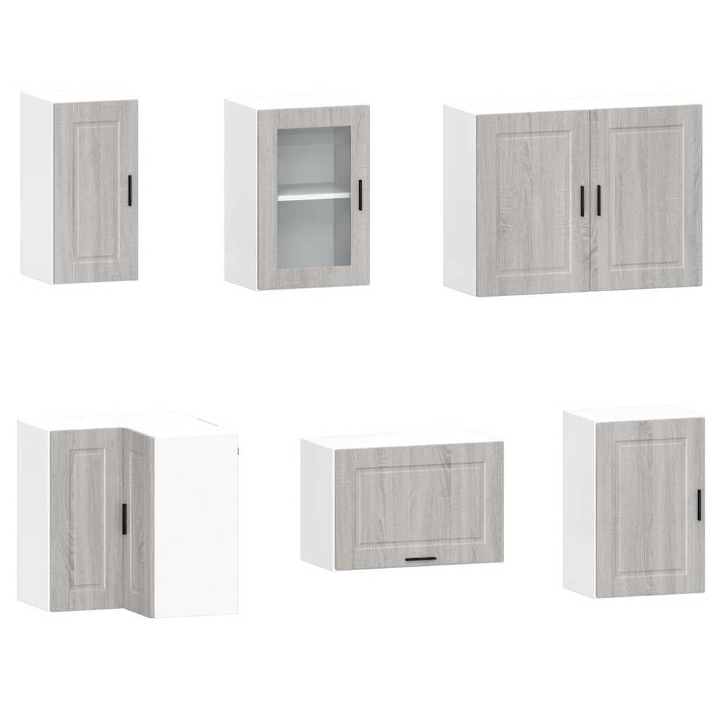 Kitchen cabinet set, 11 pieces, Porto, grey