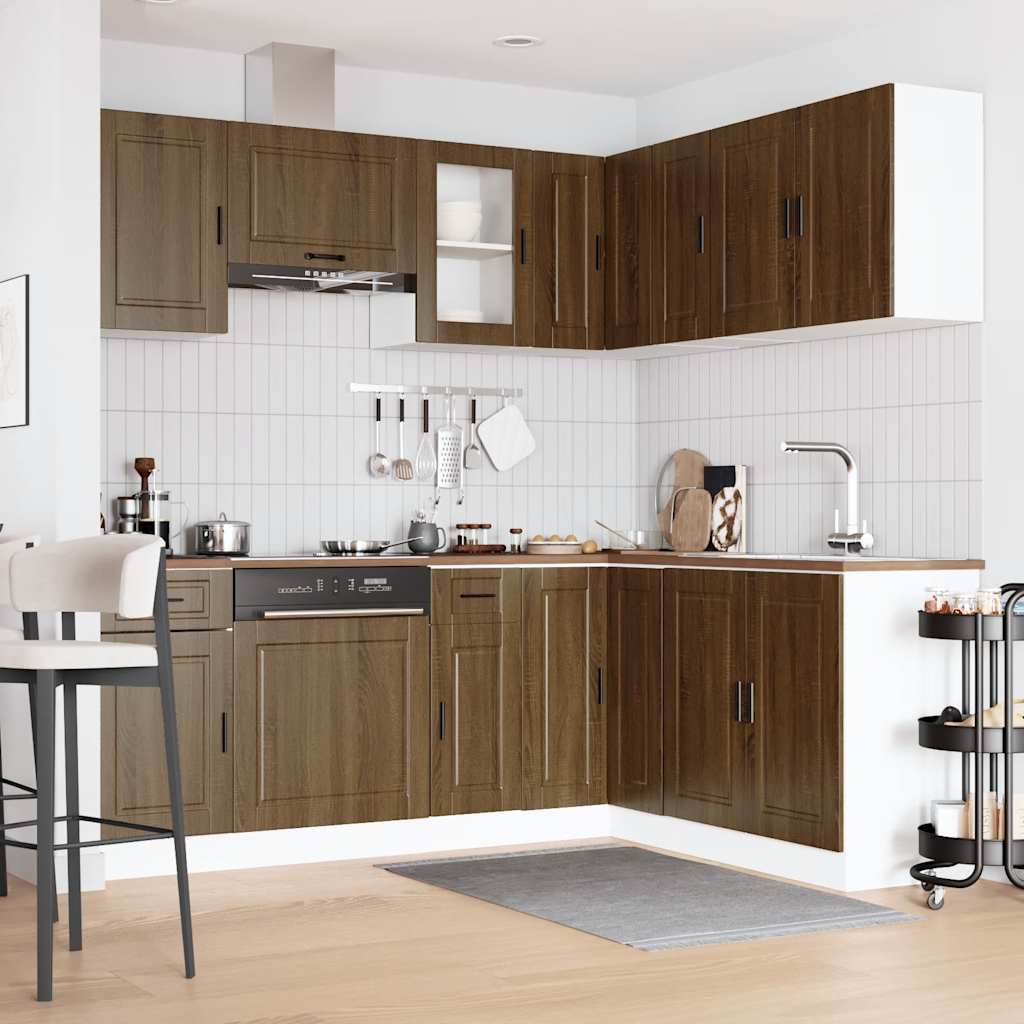 Kitchen cabinet set, 11 pieces, Porto, brown