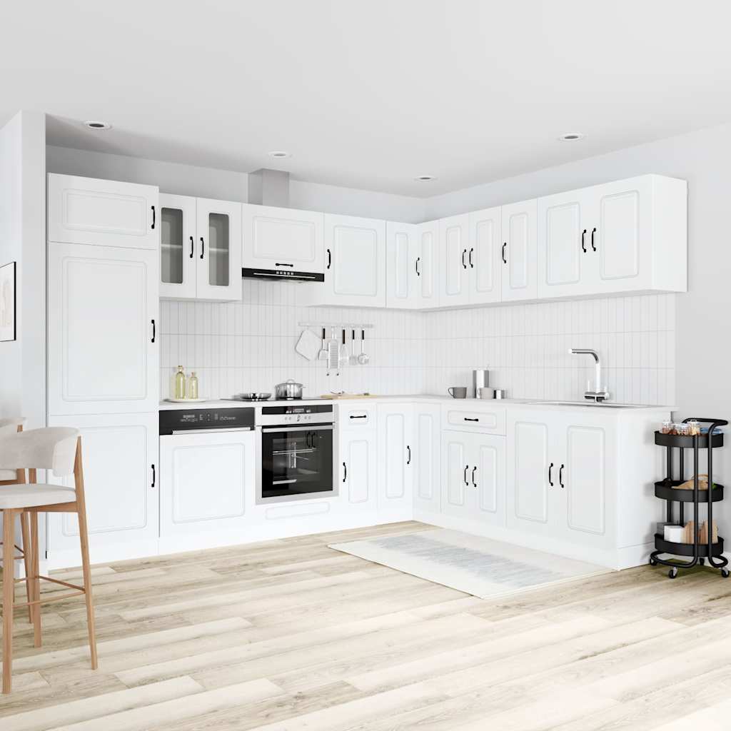 Virtuvinių spintelių komplektas, 14 dalių, Kalmar, balta