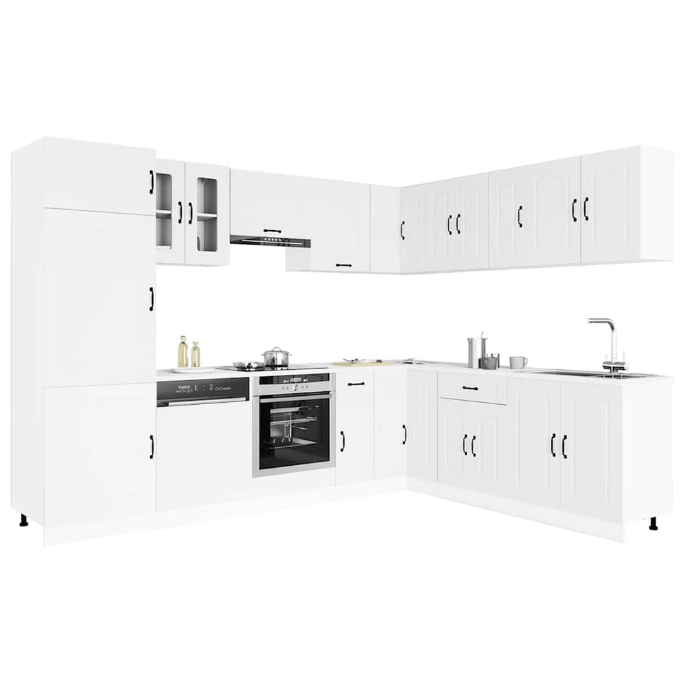 Virtuvinių spintelių komplektas, 14 dalių, Kalmar, balta