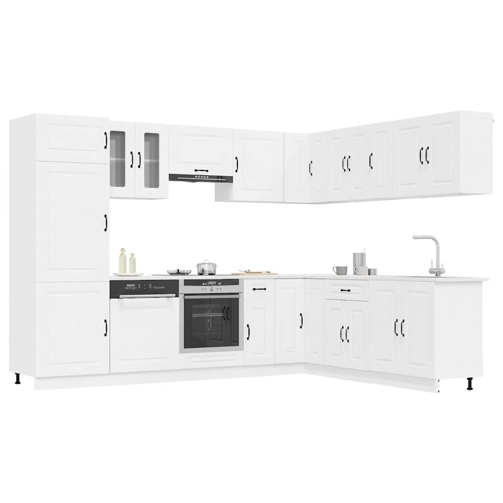 Virtuvinių spintelių komplektas, 14 dalių, Kalmar, balta