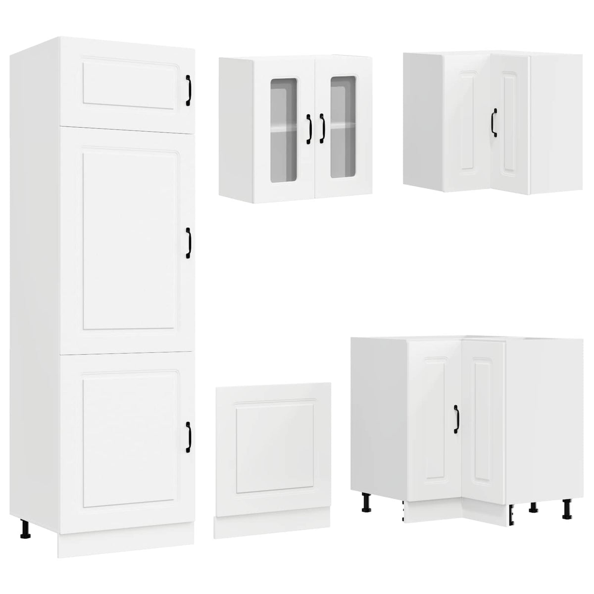 Virtuvinių spintelių komplektas, 14 dalių, Kalmar, balta