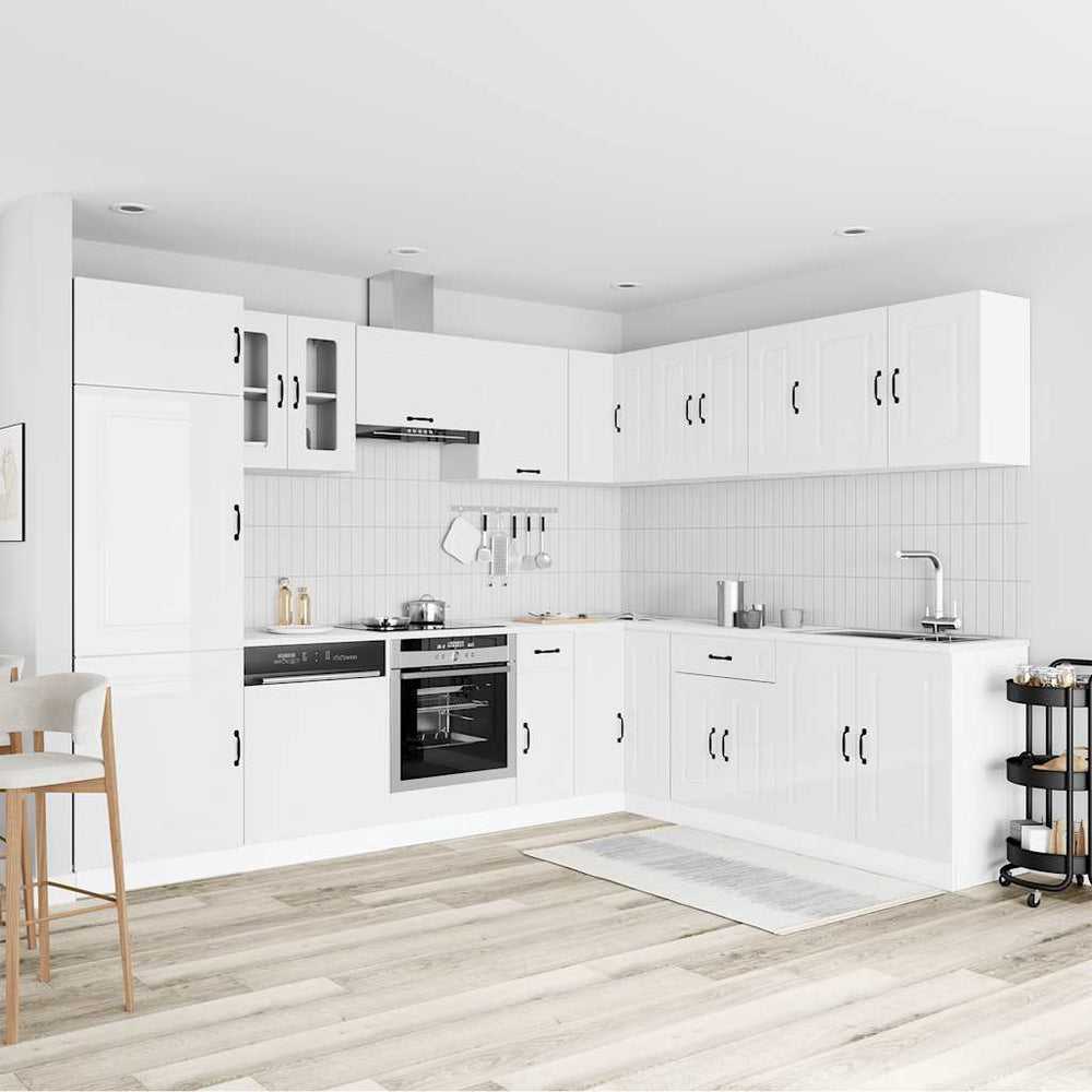 Virtuvinių spintelių komplektas, 14 dalių, Kalmar, balta