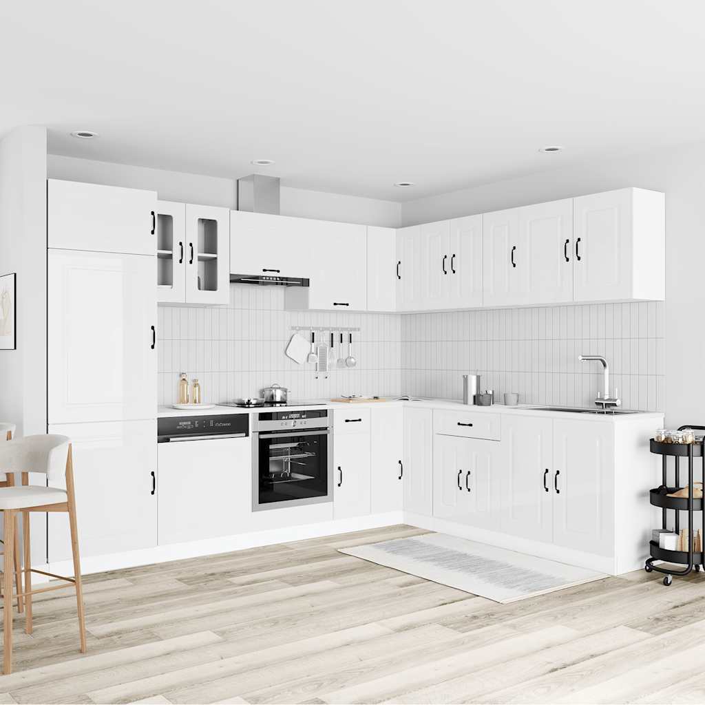 Virtuvinių spintelių komplektas, 14 dalių, Kalmar, balta