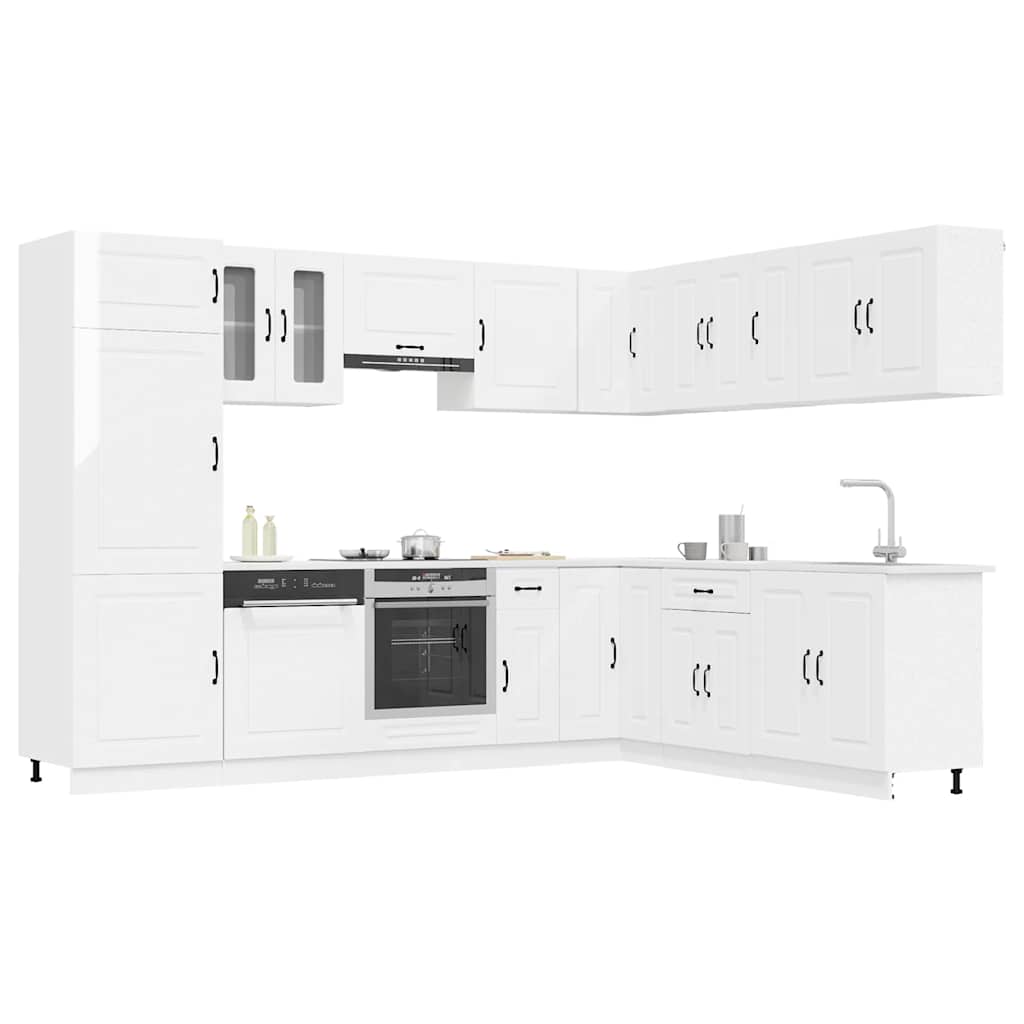 Virtuvinių spintelių komplektas, 14 dalių, Kalmar, balta