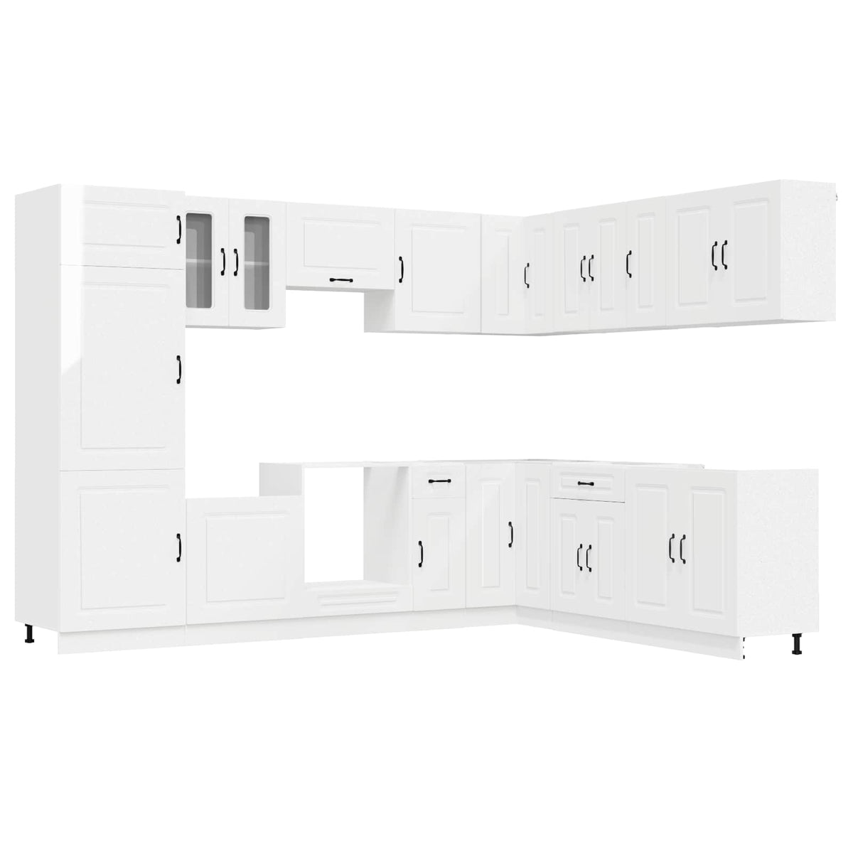 Virtuvinių spintelių komplektas, 14 dalių, Kalmar, balta