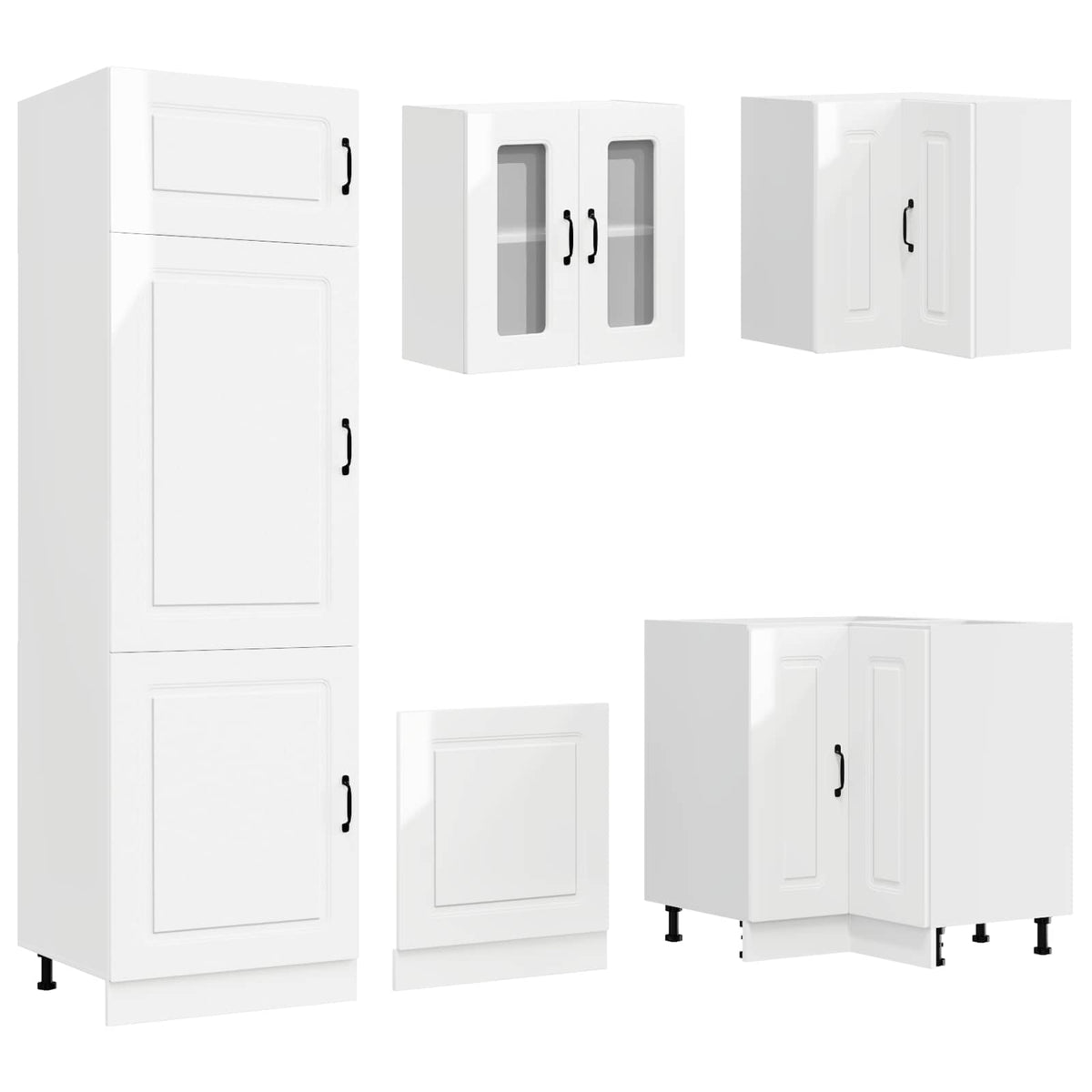 Virtuvinių spintelių komplektas, 14 dalių, Kalmar, balta
