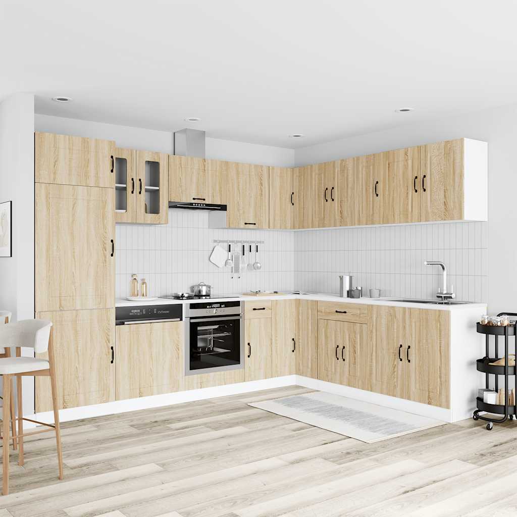 Virtuvinių spintelių komplektas, 14 dalių, Kalmar, ąžuolo