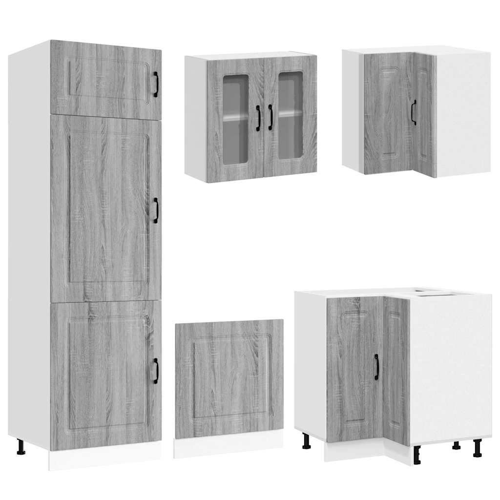 Kitchen cabinet set, 14 pieces, Kalmar, grey