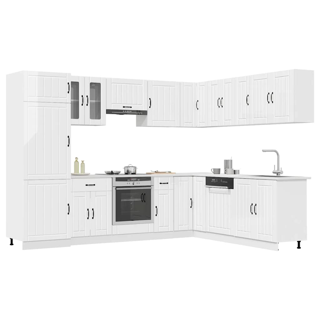 Virtuvinių spintelių komplektas, 14 dalių, Lucca, balta