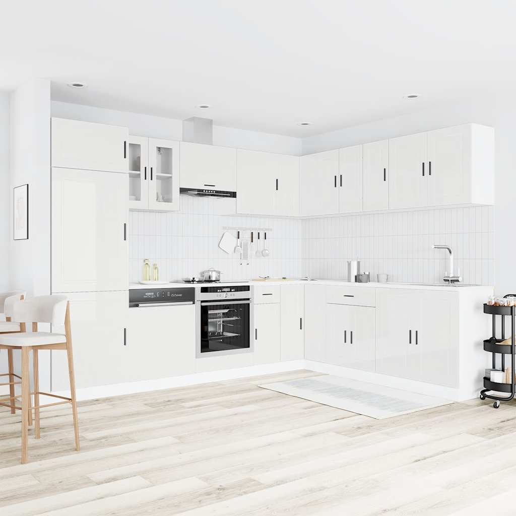 Virtuvinių spintelių komplektas, 14 dalių, Porto, balta