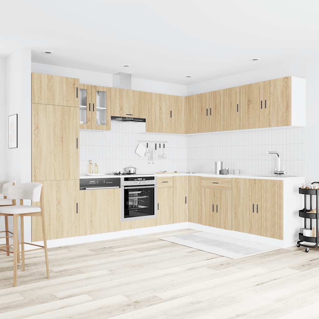 Virtuvinių spintelių komplektas, 14 dalių, Porto, ąžuolo