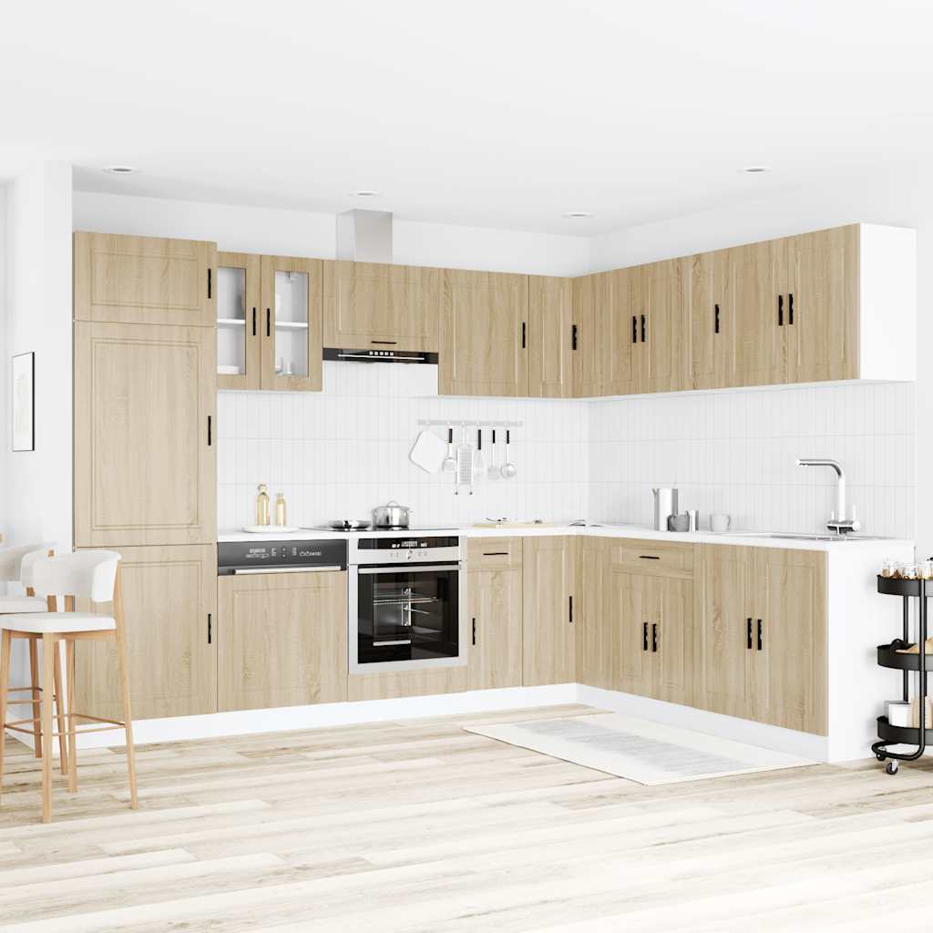 Virtuvinių spintelių komplektas, 14 dalių, Porto, ąžuolo