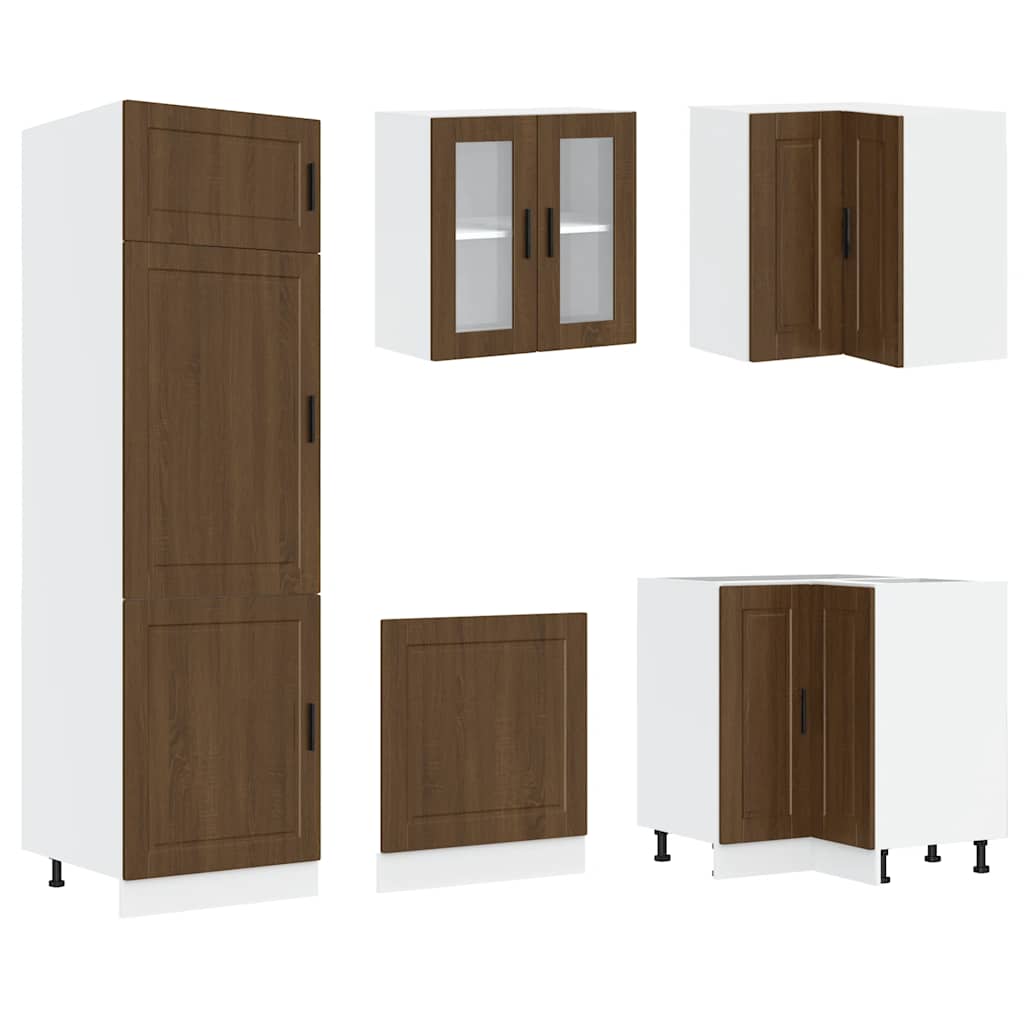 Kitchen cabinet set, 14 pieces, Porto, brown