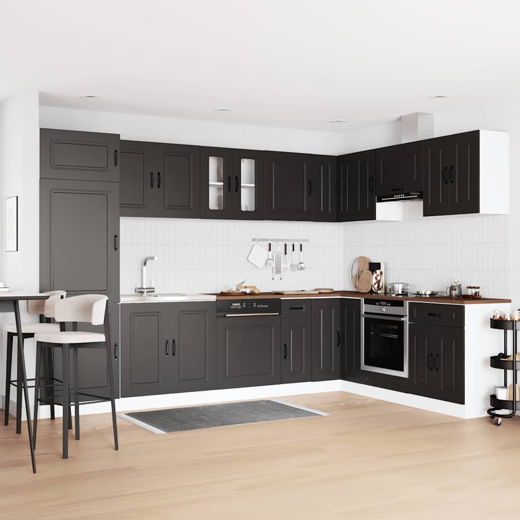 Kitchen Cabinet with Storage Kalmar Black 80 x 46 x 81.5 cm