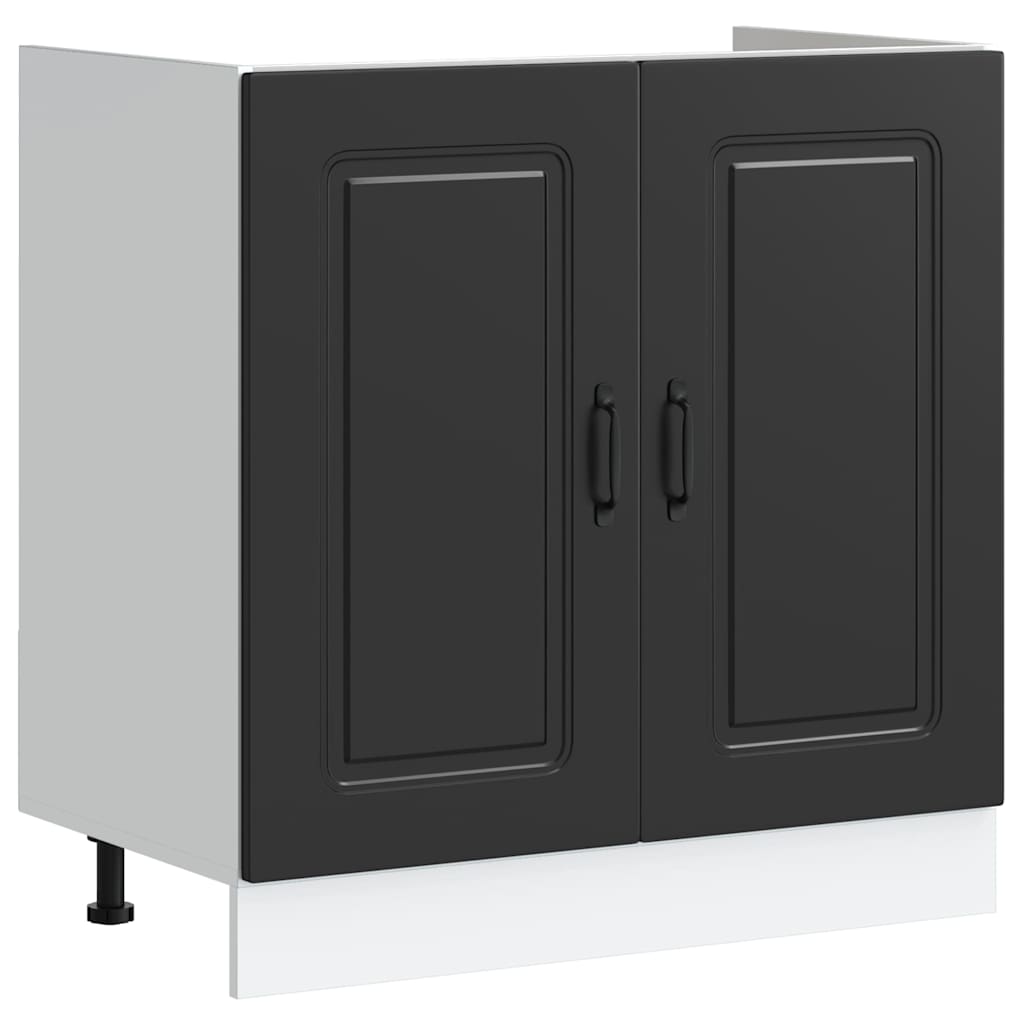 Kitchen Cabinet with Storage Kalmar Black 80 x 46 x 81.5 cm