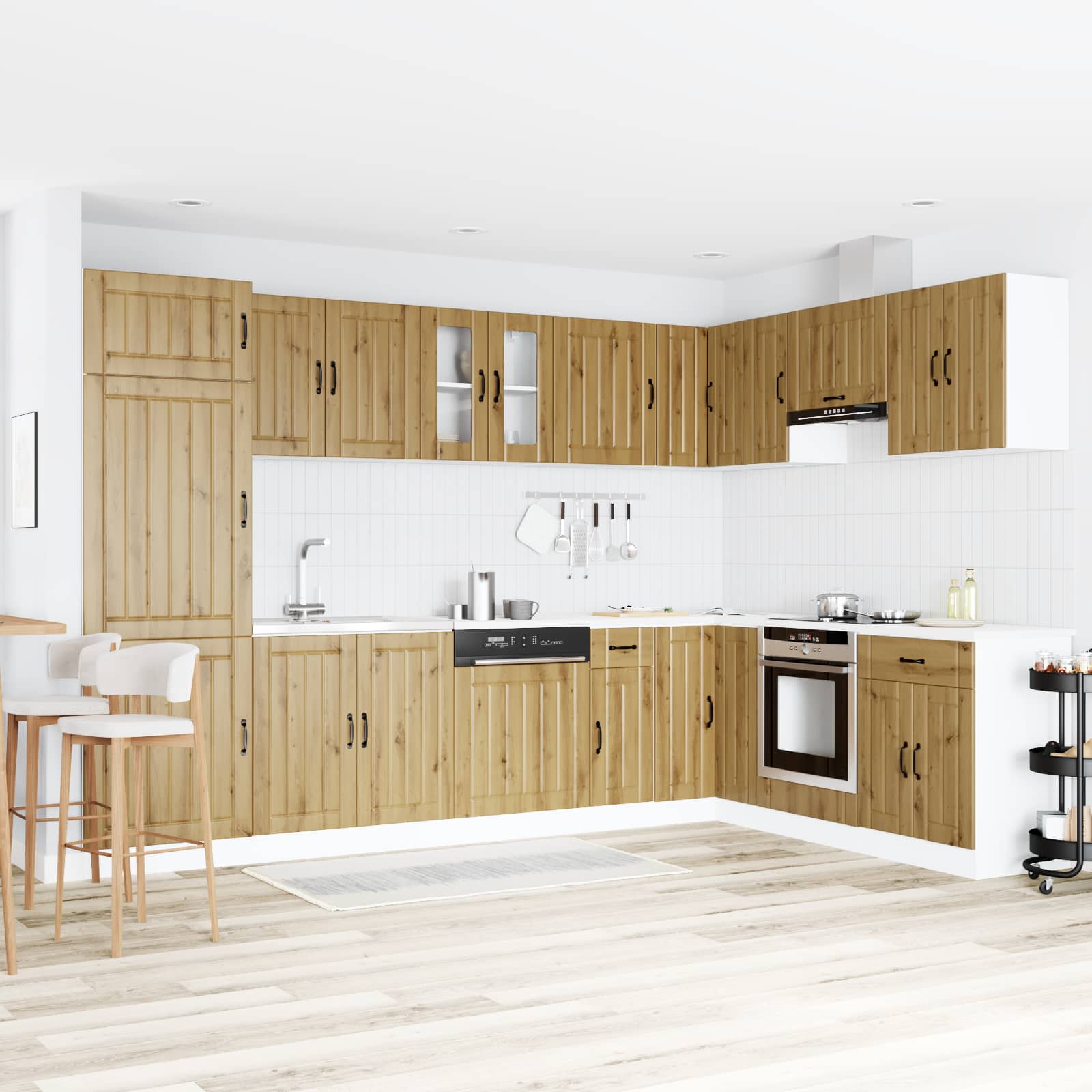 Kriaušės pagrindinė spintelė Lucca 2 pcs Amatininkų ąžuolas
