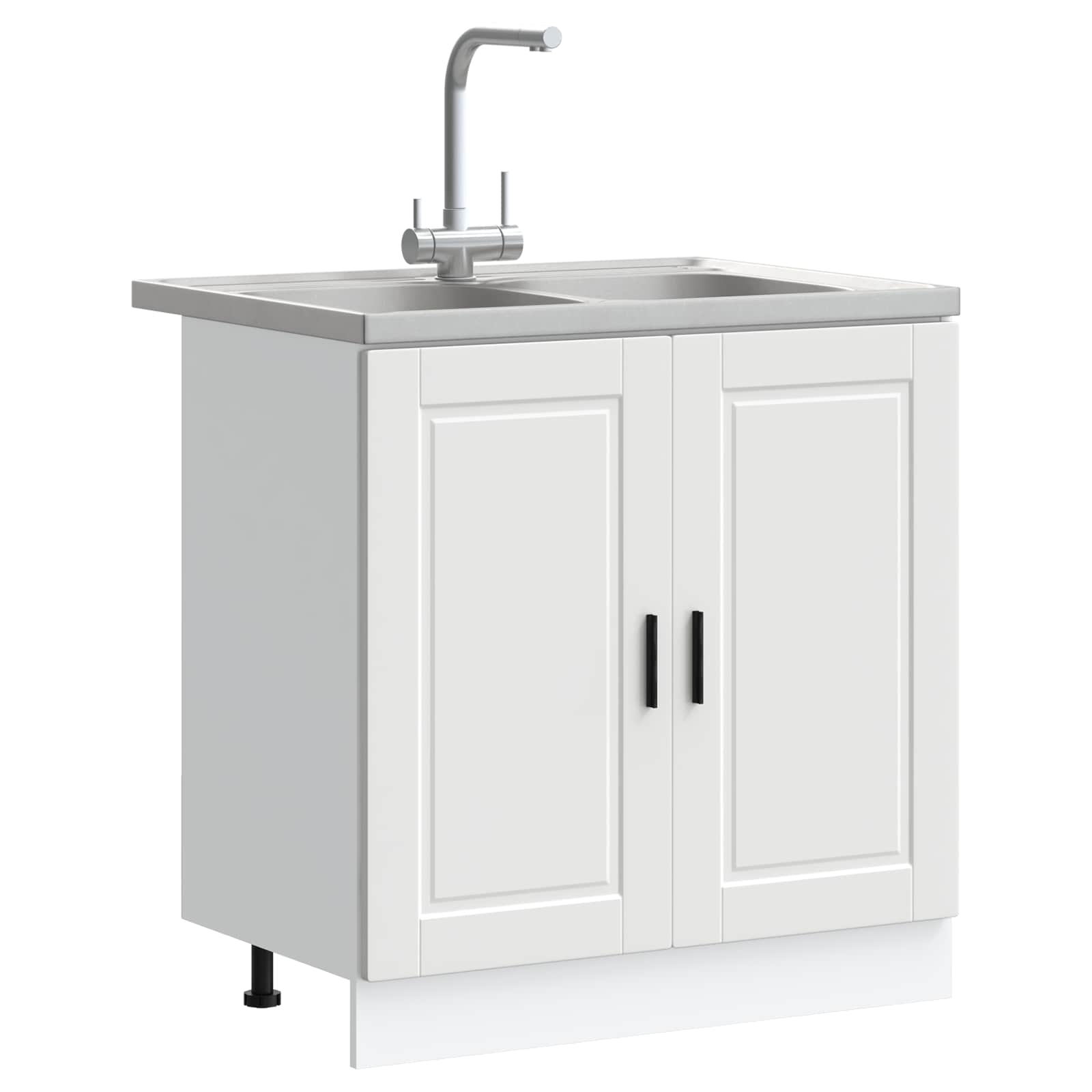 Pear main cabinet Porto 2 pcs White Engineered wood