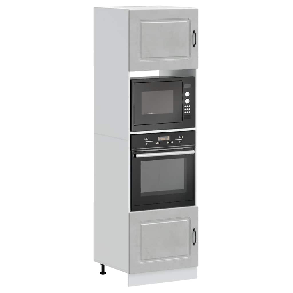 Orkaitės spintelės, 2vnt., Kalmar, betono pilka, mediena
