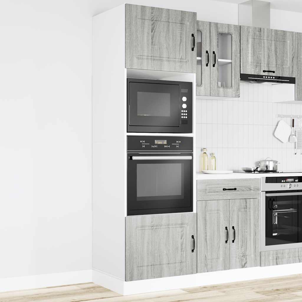 Oven cabinets, 2 pcs., Lucca, grey, engineered wood