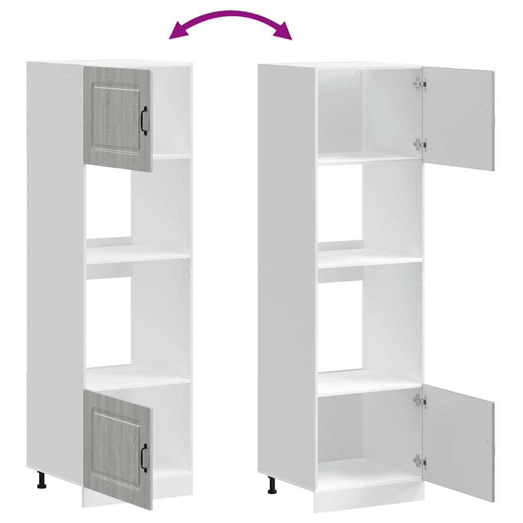 Oven cabinets, 2 pcs., Lucca, grey, engineered wood