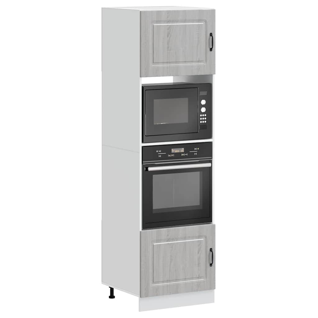 Oven cabinets, 2 pcs., Lucca, grey, engineered wood
