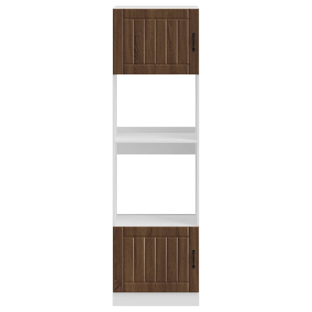 Oven cabinets, 2 units, Kalmar, brown, engineered wood