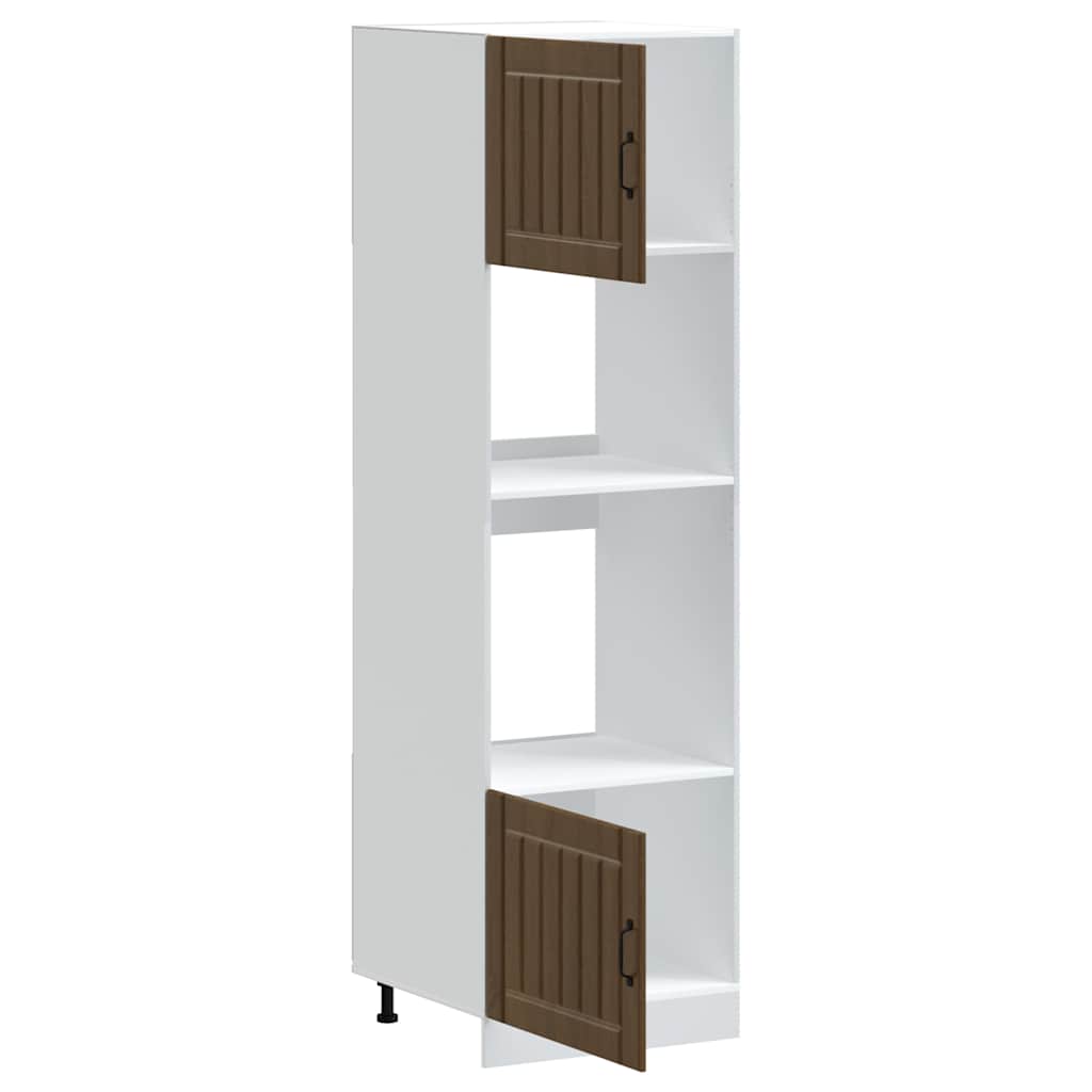 Oven cabinets, 2 units, Kalmar, brown, engineered wood