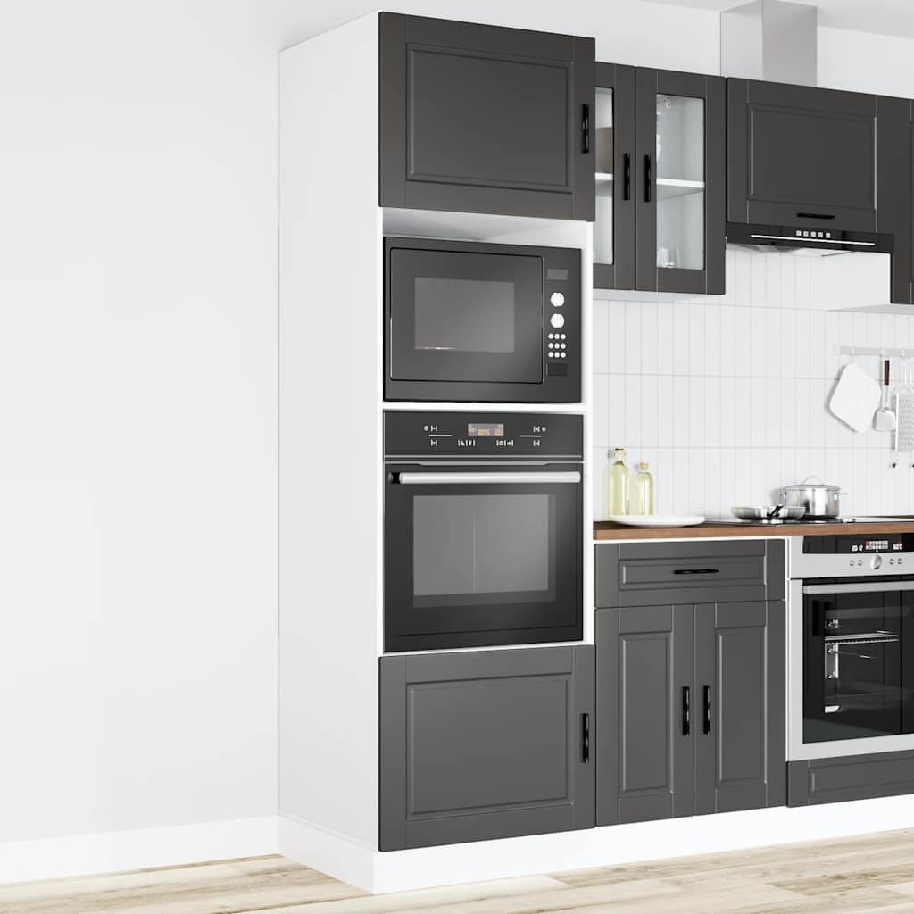 Oven cabinets, 2 pcs., Porto, black, engineered wood