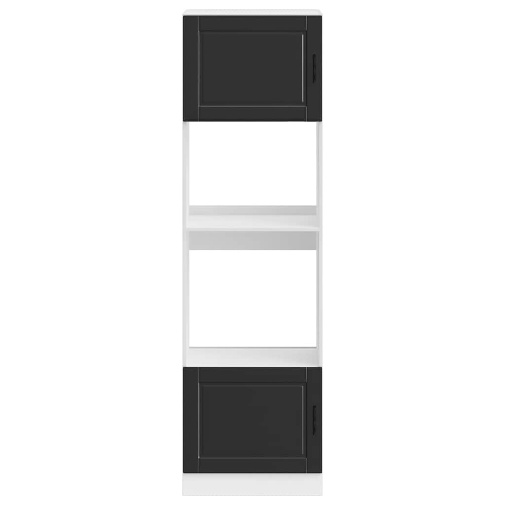 Oven cabinets, 2 pcs., Porto, black, engineered wood