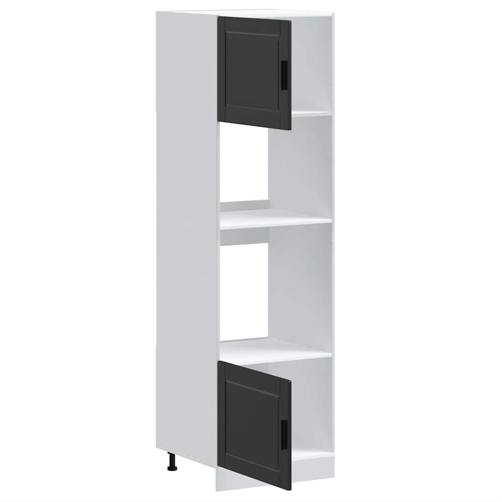 Oven cabinets, 2 pcs., Porto, black, engineered wood