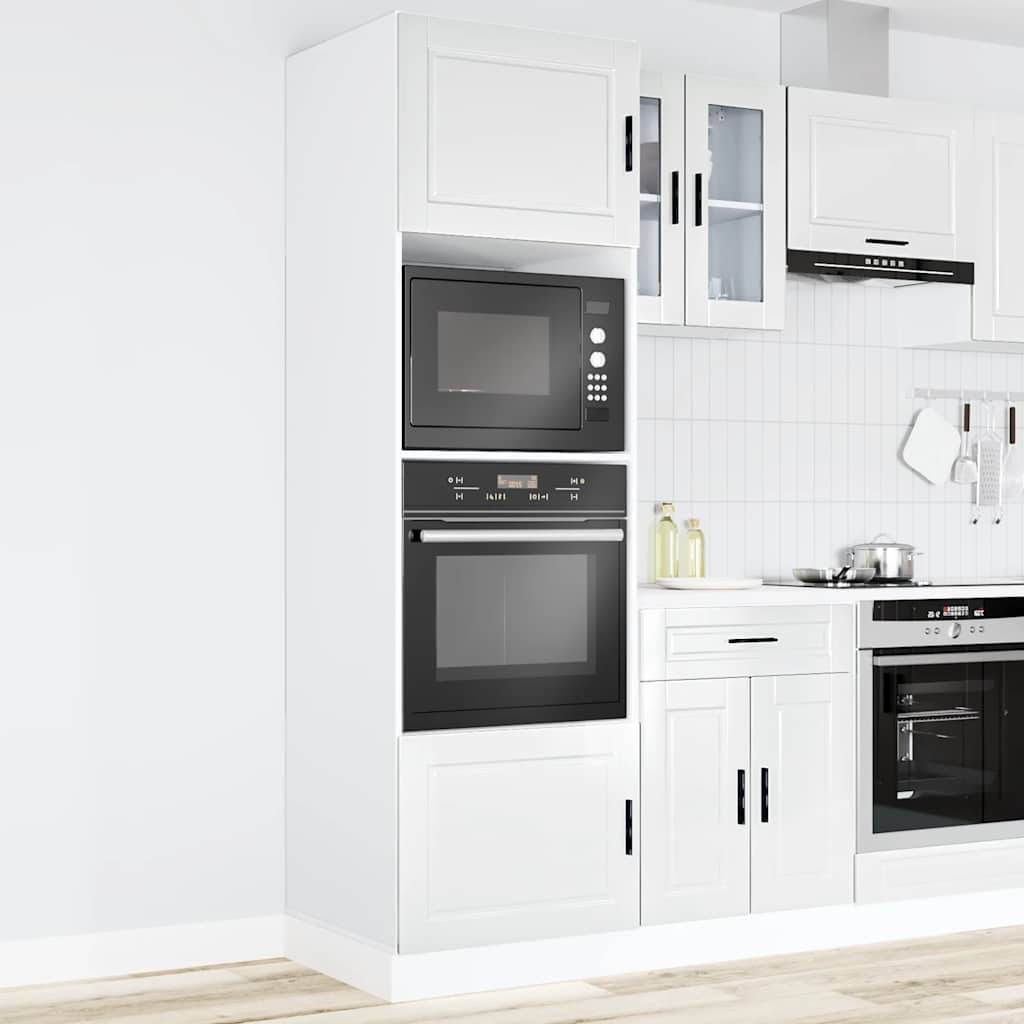 Oven cabinets, 2 pcs., Porto, white, treated wood