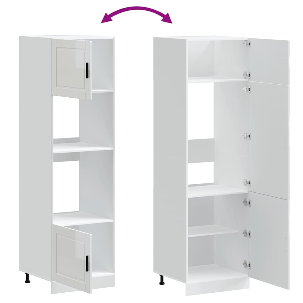 Oven cabinets, 2 pcs., Porto, white, treated wood