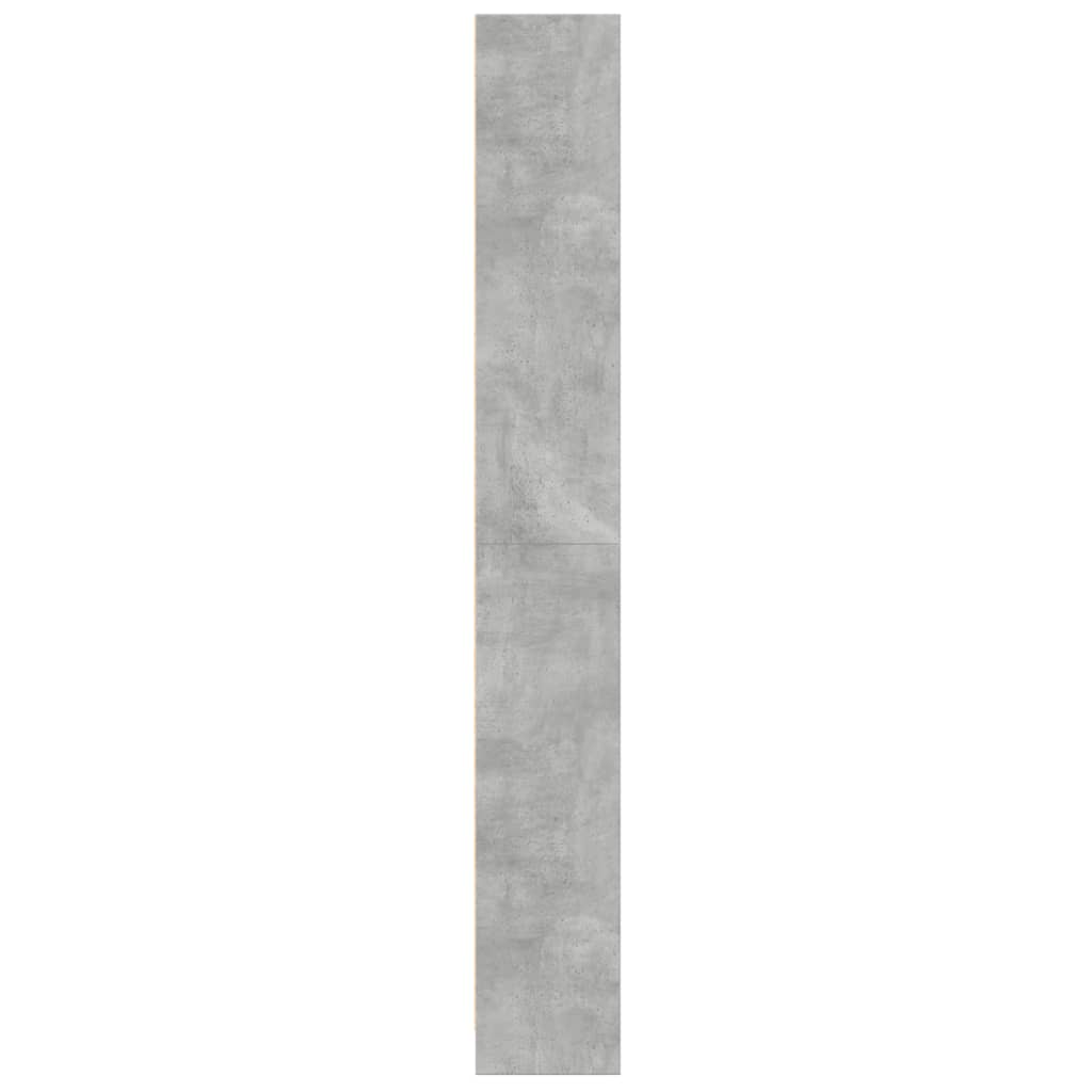 Knygų spinta, betono pilka, 60x24x176cm, apdirbta mediena